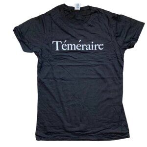 Women’s T-Shirt Graphic Tee French Quote Black Cotton Crewneck Short Sleeve